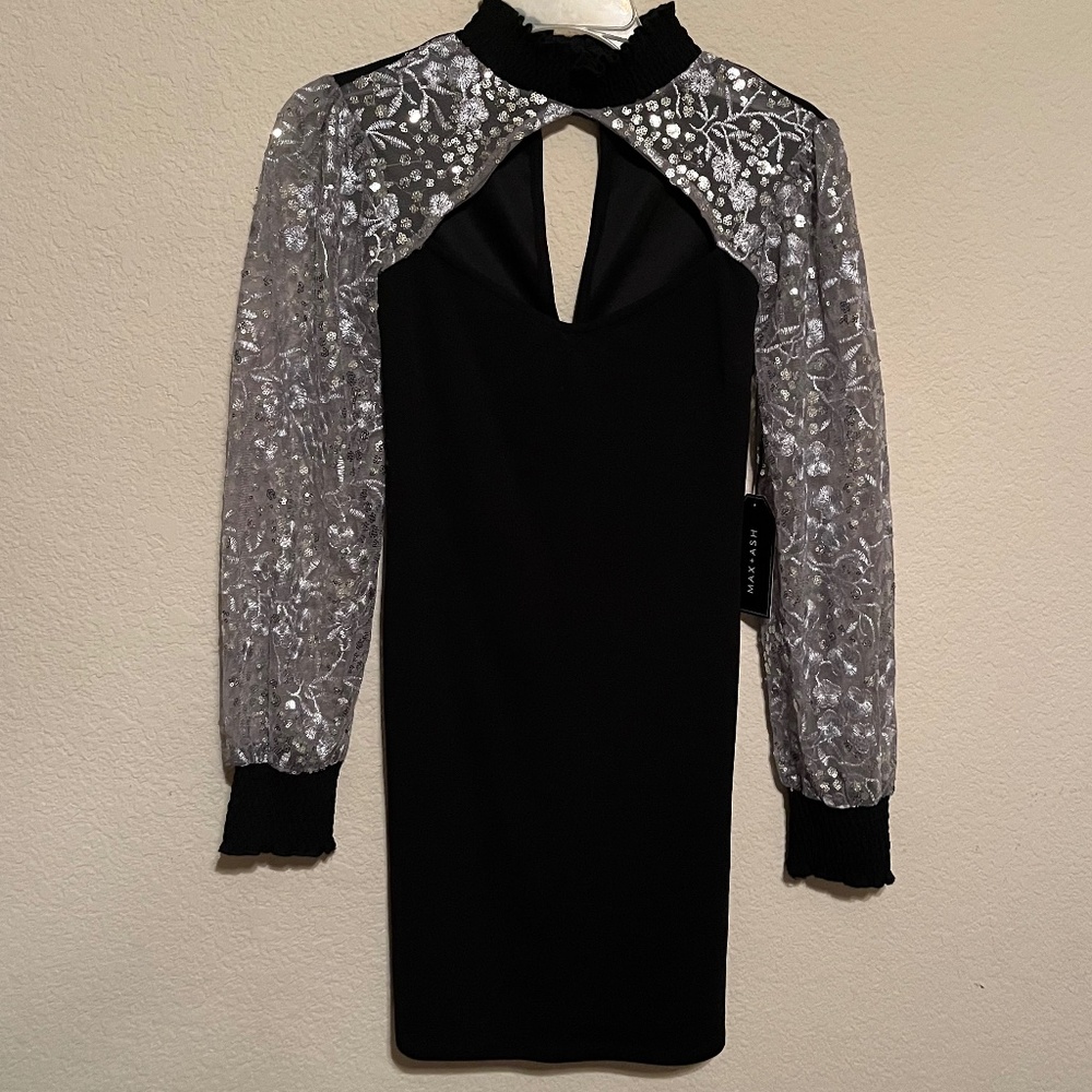 Sparkly Black & Silver Mini Dress